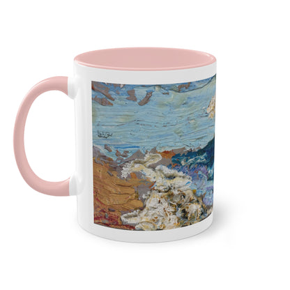 Artist Mug “On The Beach Motif” Reproducing Impasto Oil Painting by Monika Taffet