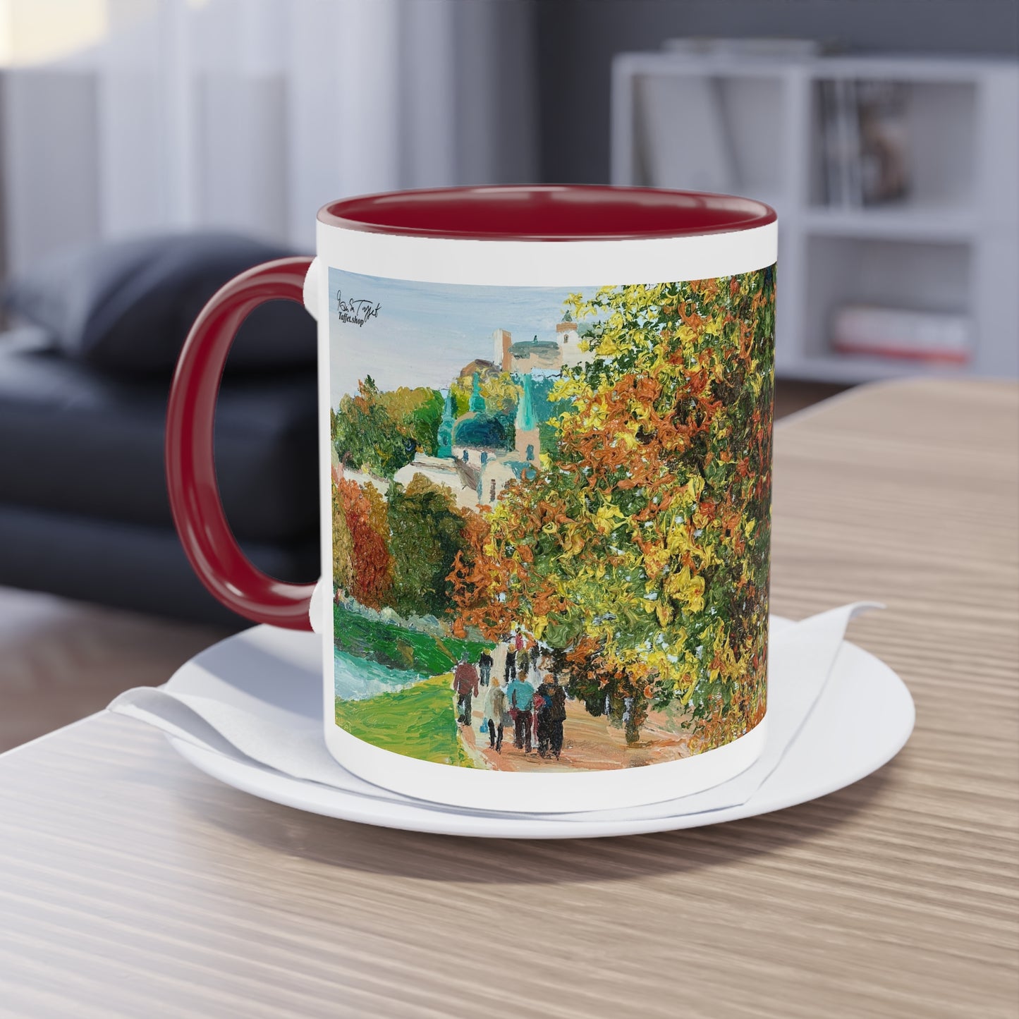 Artist Mug “Salzburg Motif” Reproducing Impasto Oil Painting by Monika Taffet