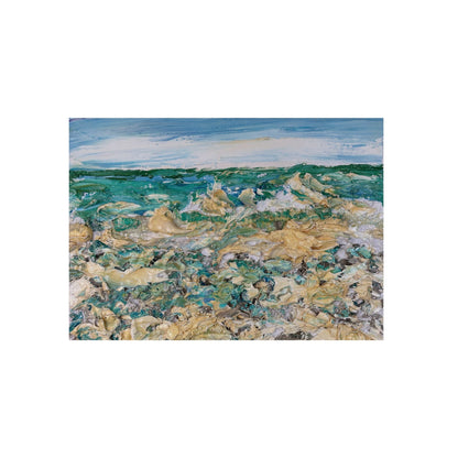 By The Sea Motif: Aluminum Composite Panel Reproducing Impasto Oil Painting by Monika Taffet