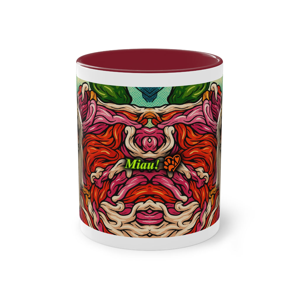 Tasse – Katze BKH/BSH mit Blume im Comic-Stil, 325 ml