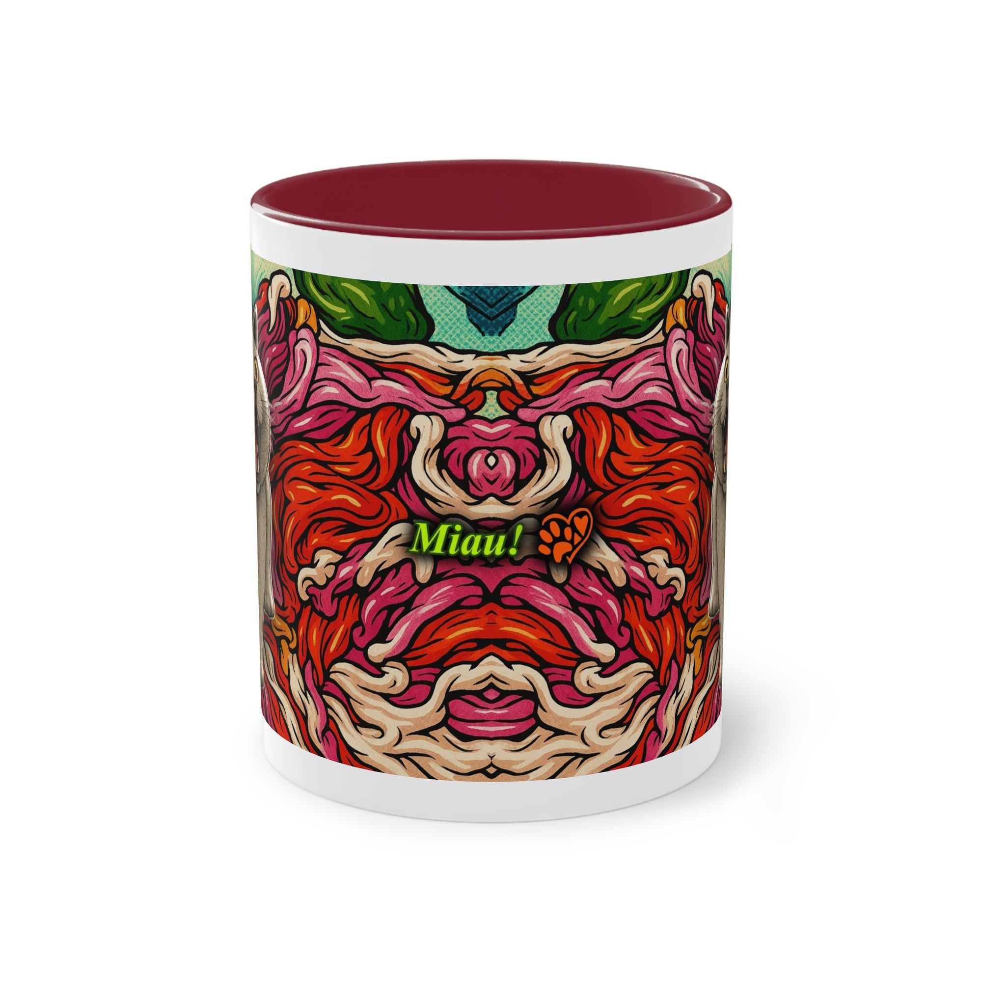 Tasse – Katze BKH/BSH mit Blume im Comic-Stil, 325 ml