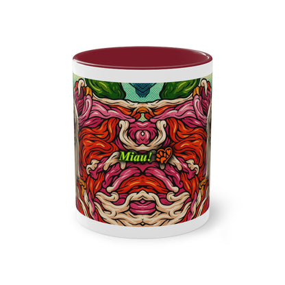 Mug – Cat BKH/BSH with flower in comic style, 325 ml