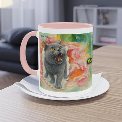 Mug – Cat BKH/BSH with flower in watercolor style, 325 ml