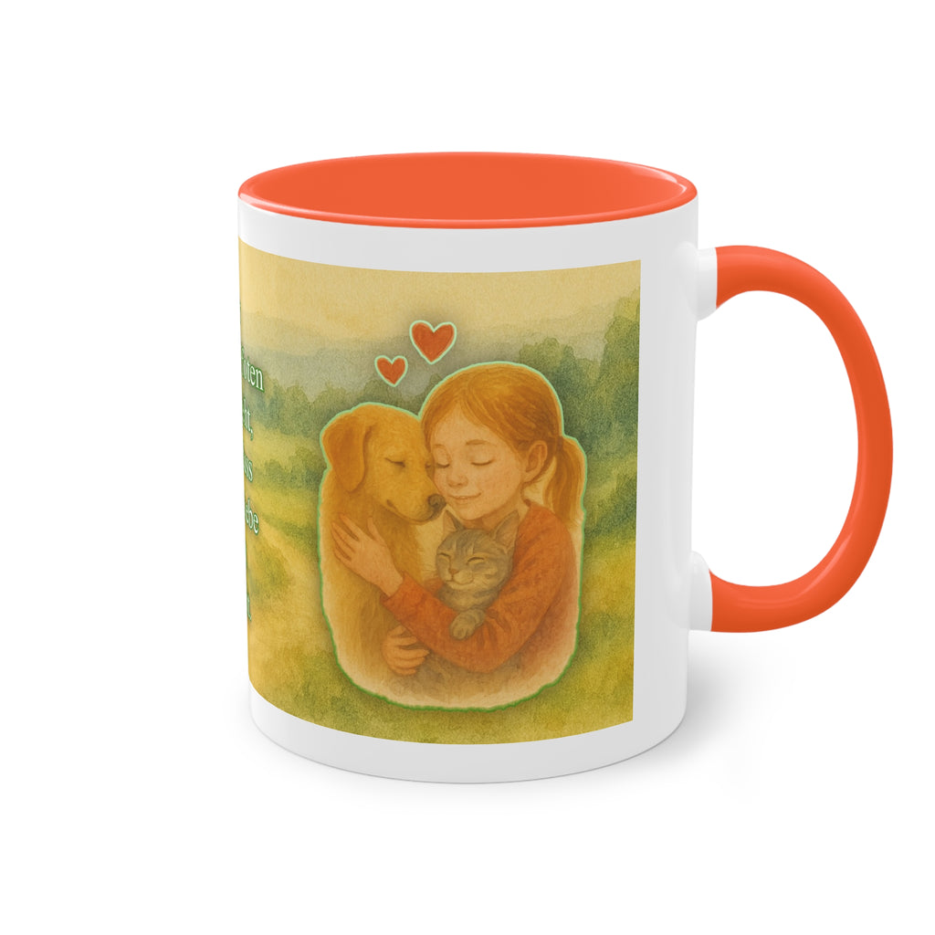 Tasse – „Hund und Mädchen“ im Aquarell-Stil, 325 ml