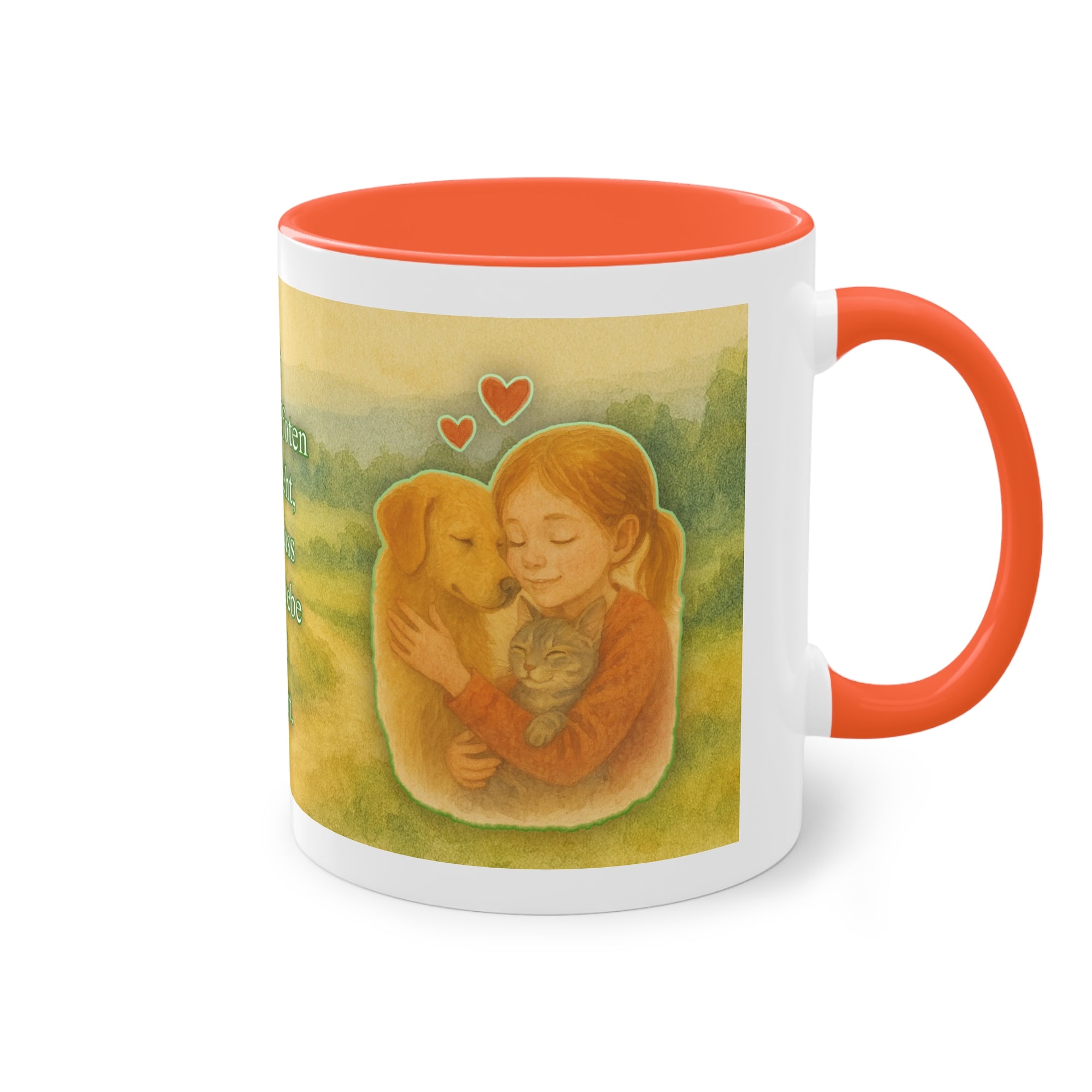 Tasse – „Hund und Mädchen“ im Aquarell-Stil, 325 ml
