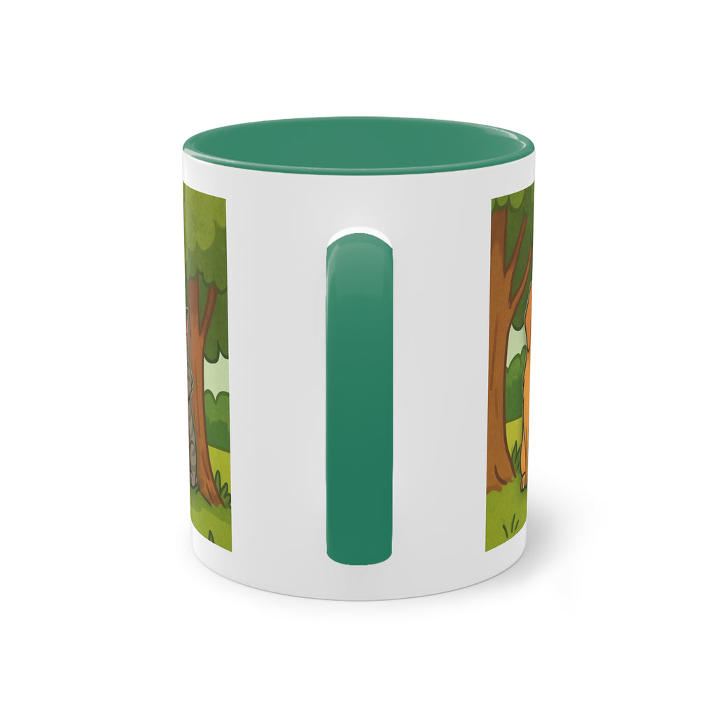 Tasse – „Hund und Katze mit Herzchen“ im Comic-Stil, 325 ml