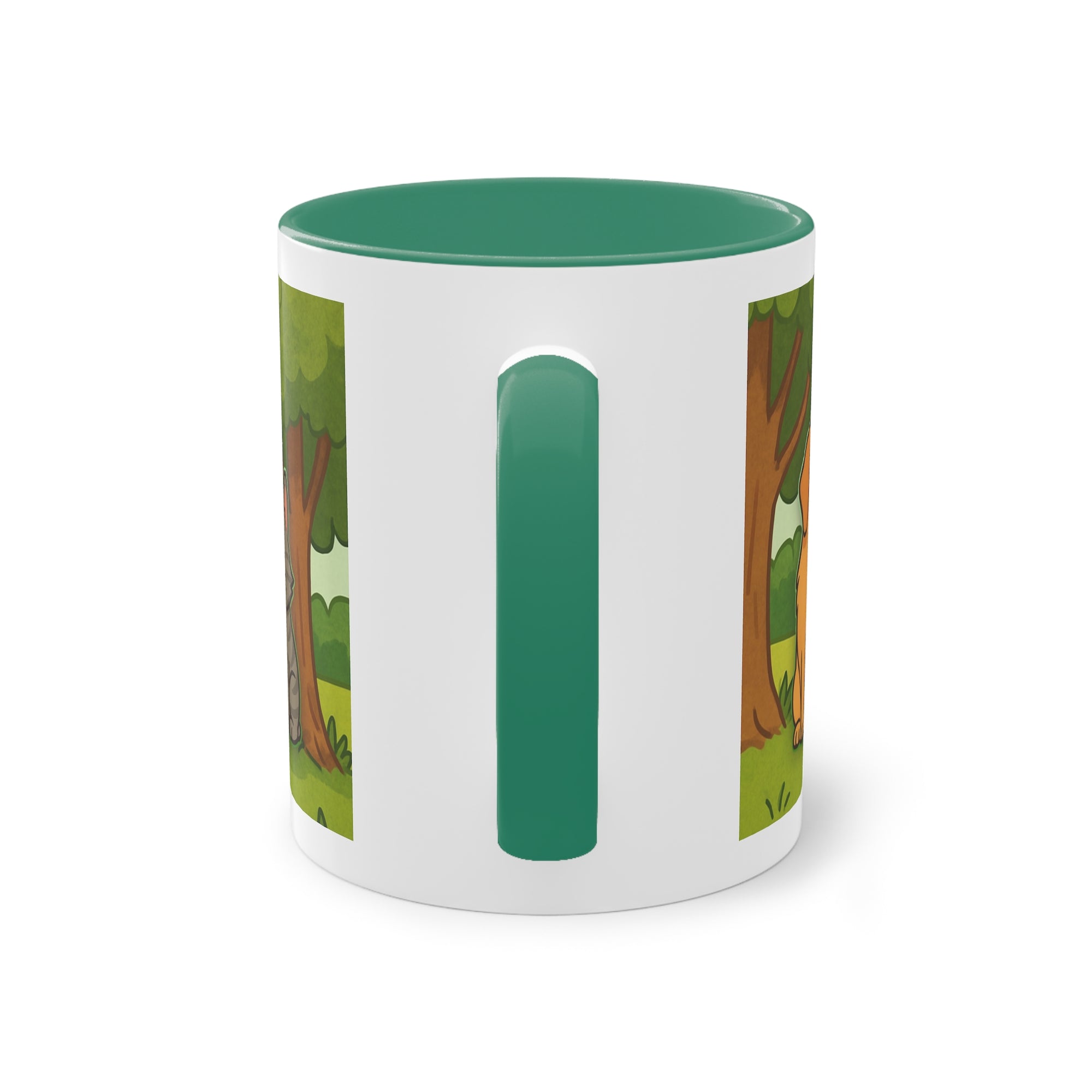 Tasse – „Hund und Katze mit Herzchen“ im Comic-Stil, 325 ml