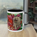 Tasse – Katze BKH/BSH mit Blume im Comic-Stil, 325 ml