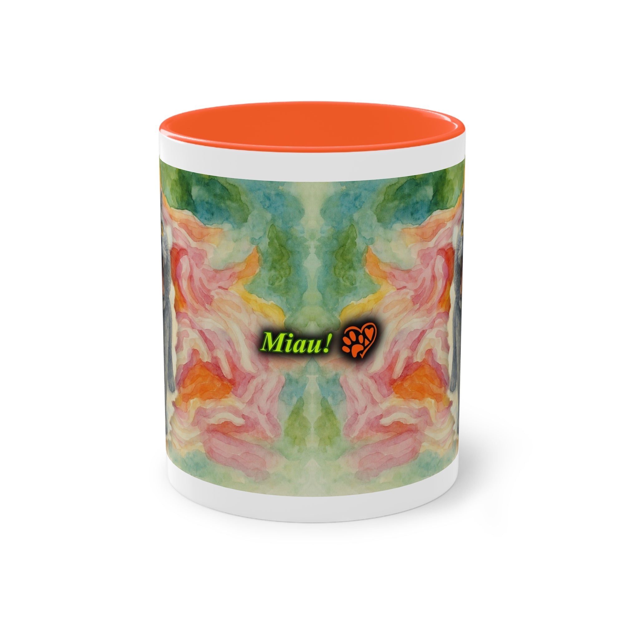 Tasse – Katze BKH/BSH mit Blume im Aquarell-Stil, 325 ml