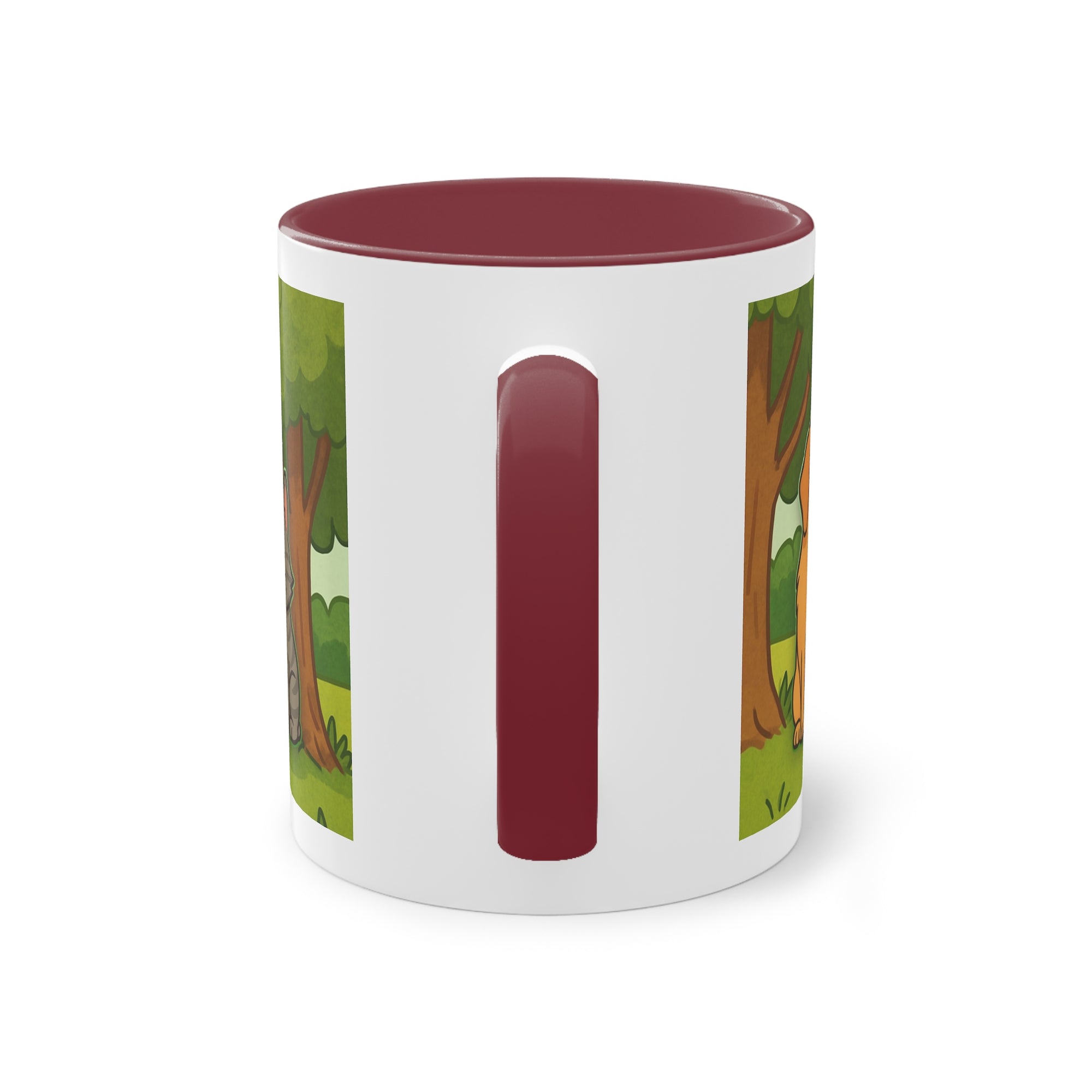 Tasse – „Hund und Katze mit Herzchen“ im Comic-Stil, 325 ml