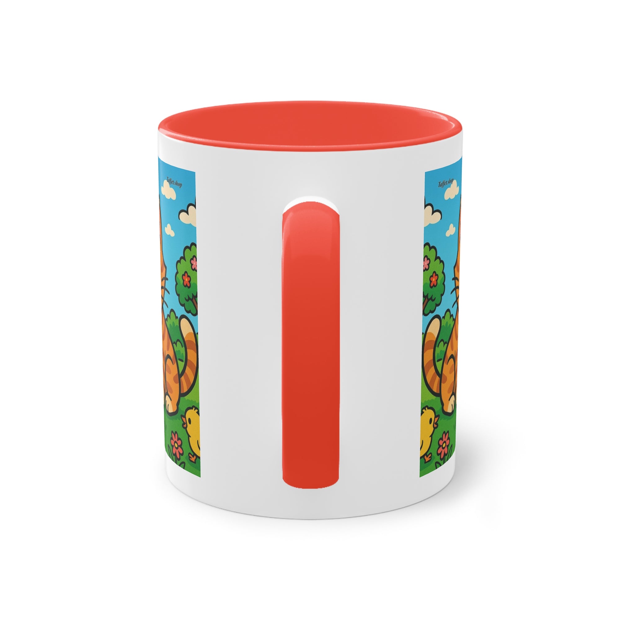 Tasse – „Katze & Küken“, Ostern/Frühling, 325 ml