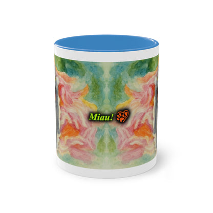 Mug – Cat BKH/BSH with flower in watercolor style, 325 ml