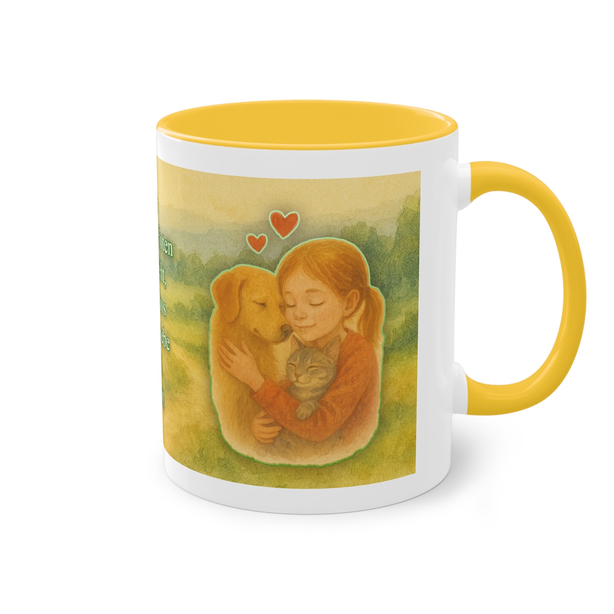 Tasse – „Hund und Mädchen“ im Aquarell-Stil, 325 ml