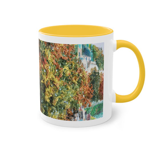 Artist Mug “Autumn Motif” Reproducing Impasto Oil Painting by Monika Taffet