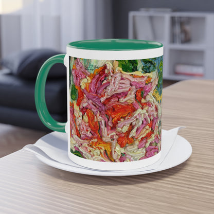 Artist Mug “Rose Motif” Reproducing Impasto Oil Painting by Monika Taffet