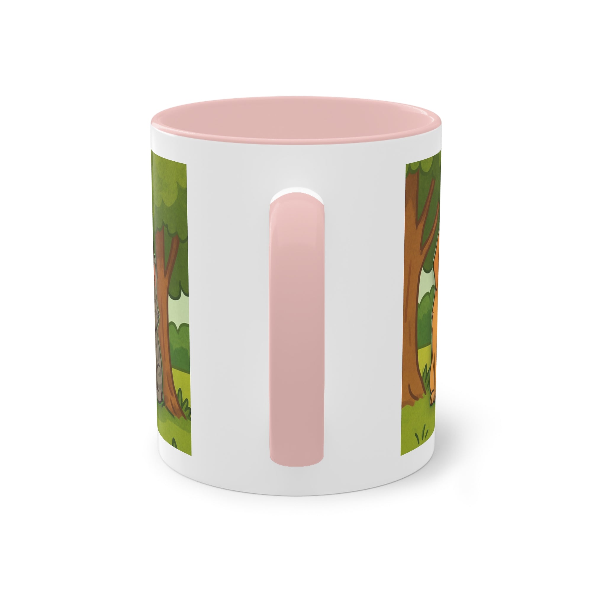 Tasse – „Hund und Katze mit Herzchen“ im Comic-Stil, 325 ml