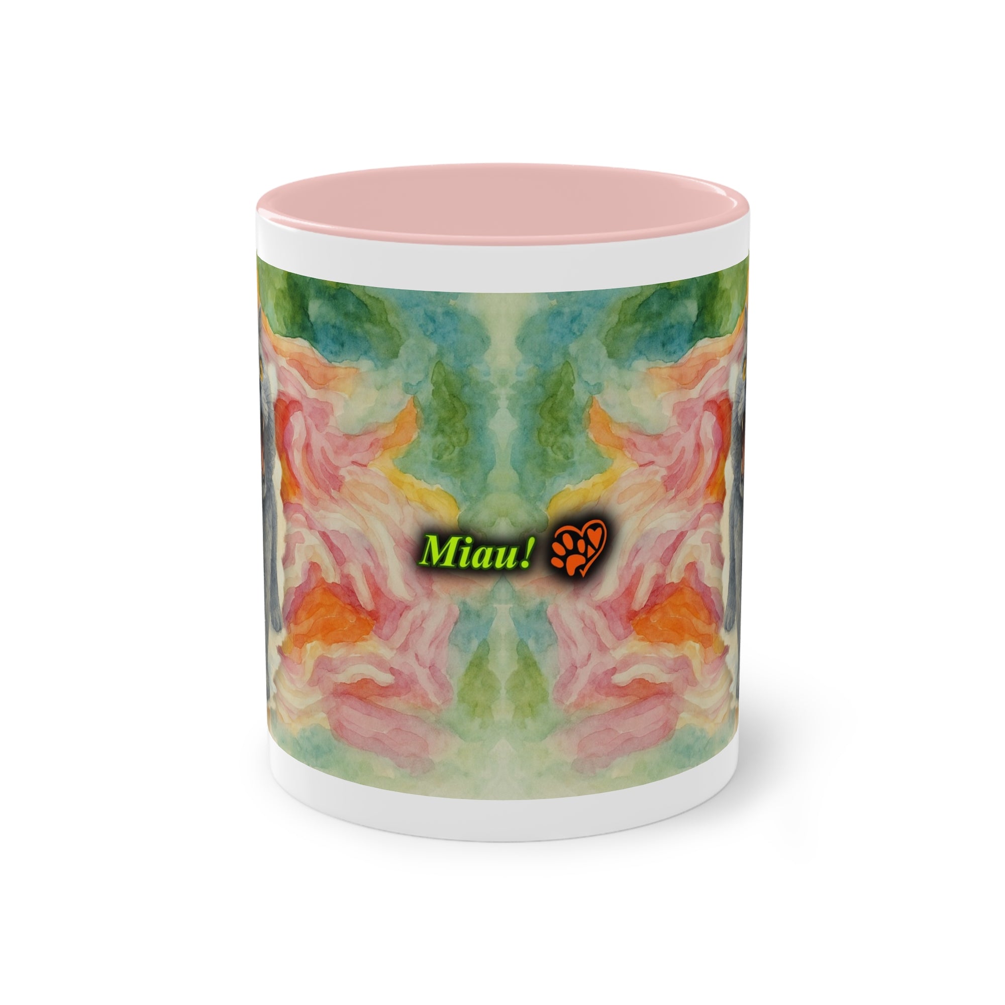 Tasse – Katze BKH/BSH mit Blume im Aquarell-Stil, 325 ml