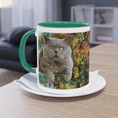 Künstlertasse „Cat British Shorthair Motiv (1)“ Reproduktion eines Impasto-Ölgemäldes von Monika Taffet