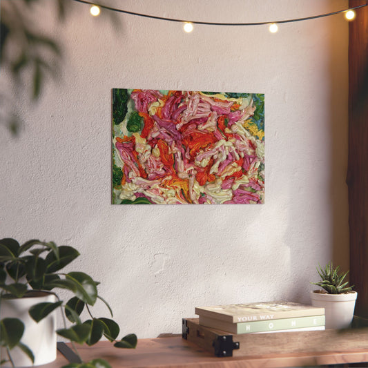 Rose Motif Horizontal: Aluminum Composite Panel Reproducing Impasto Oil Painting by Monika Taffet