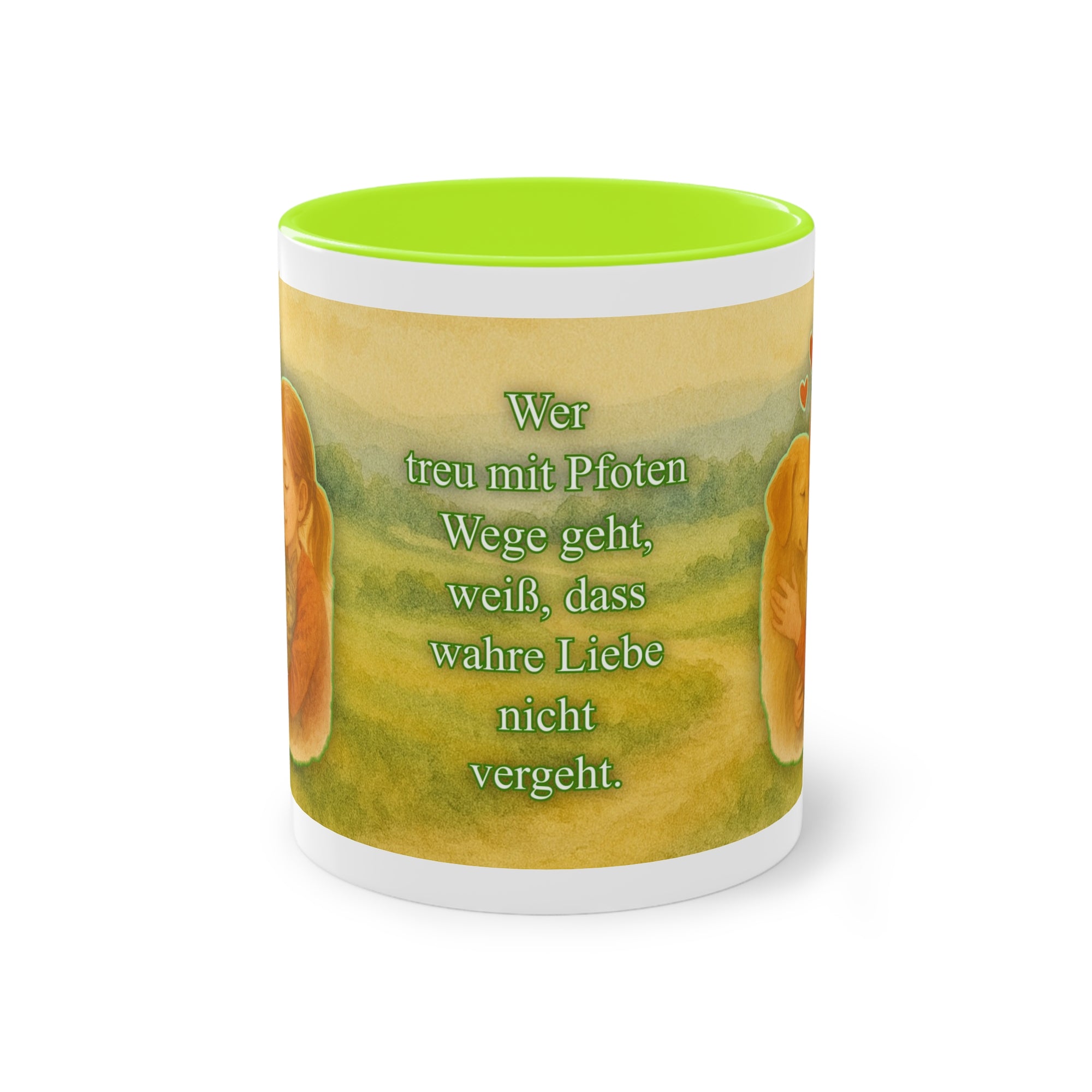 Tasse – „Hund und Mädchen“ im Aquarell-Stil, 325 ml
