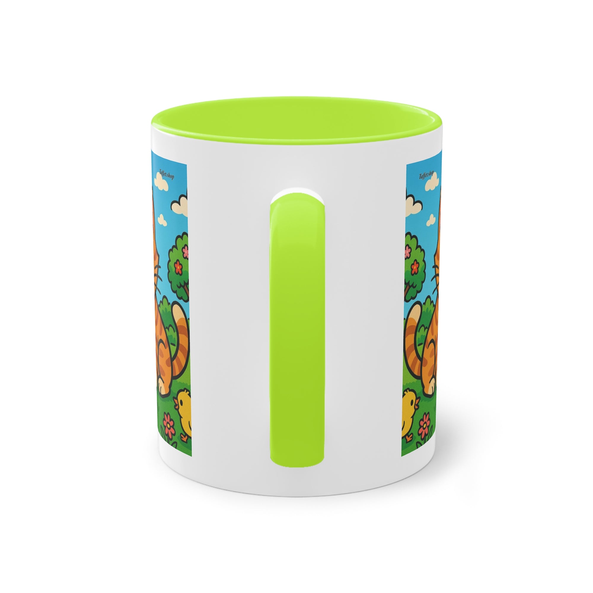 Tasse – „Katze & Küken“, Ostern/Frühling, 325 ml