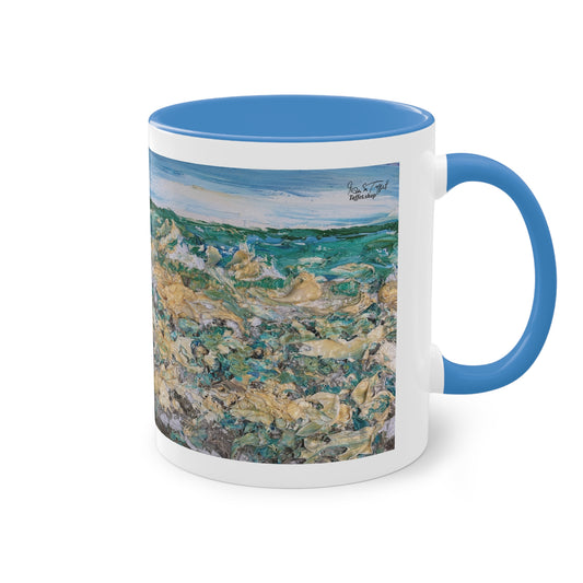 Artist Mug “By The Sea Motif” Reproducing Impasto Oil Painting by Monika Taffet