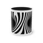 „Deep Spiral“ Designer-Tasse aus der „Black & White“-Kollektion von Taffet.shop, 325 ml
