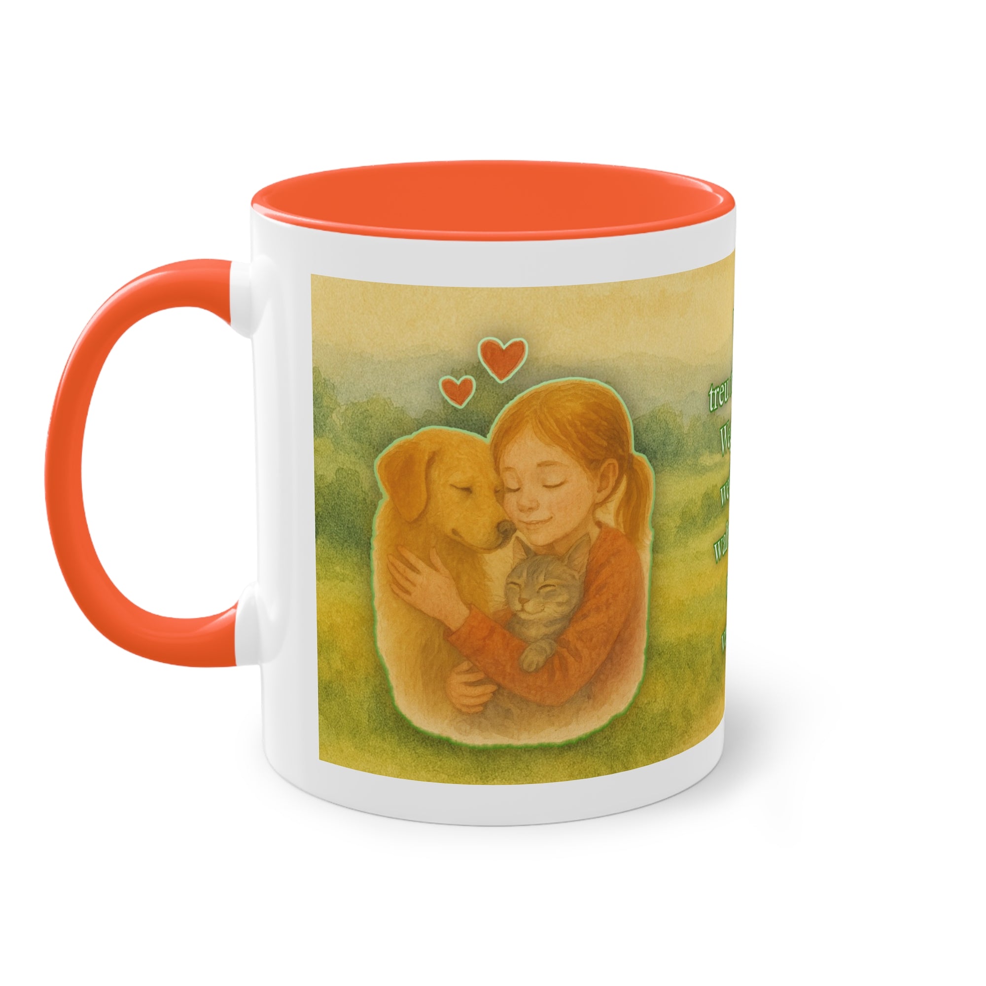 Tasse – „Hund und Mädchen“ im Aquarell-Stil, 325 ml