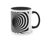 „Deep Spiral“ Designer-Tasse aus der „Black & White“-Kollektion von Taffet.shop, 325 ml