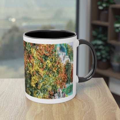 Künstlertasse „Herbstmotiv“ Reproduktion eines Impasto-Ölgemäldes von Monika Taffet