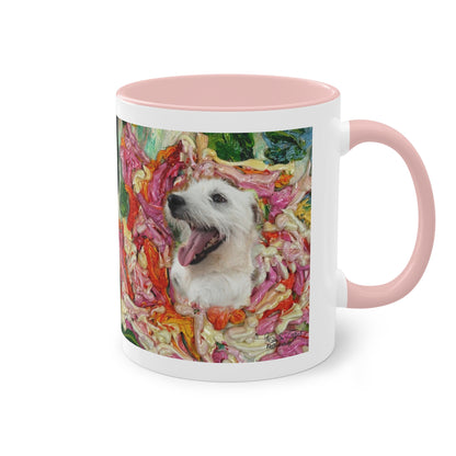 Artist Mug “Parson Jack Russell Terrier Motif (3)” Reproducing Impasto Oil Painting by Monika Taffet