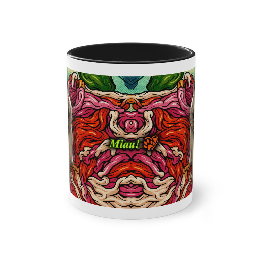 Tasse – Katze BKH/BSH mit Blume im Comic-Stil, 325 ml