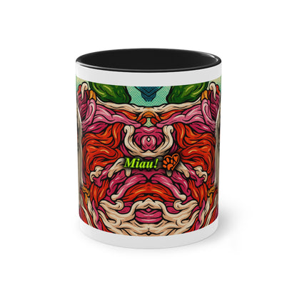 Mug – Cat BKH/BSH with flower in comic style, 325 ml