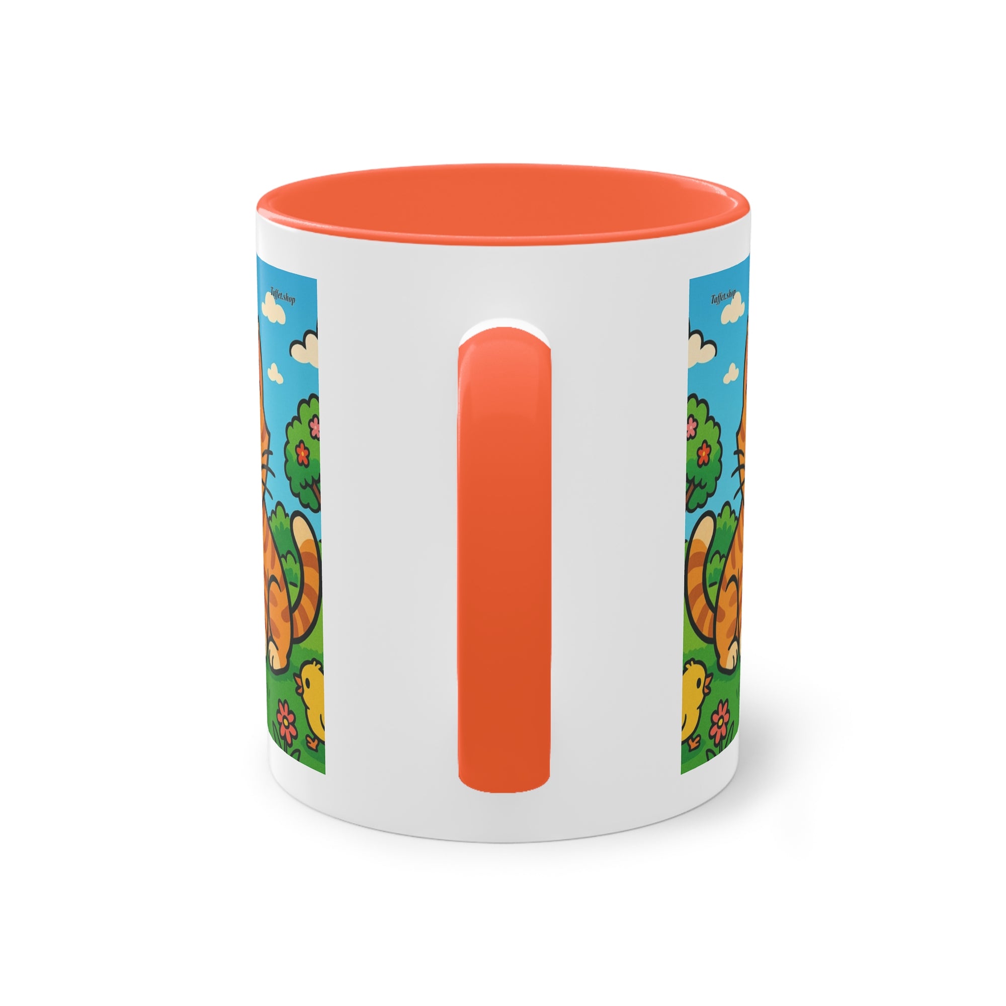 Tasse – „Katze & Küken“, Ostern/Frühling, 325 ml