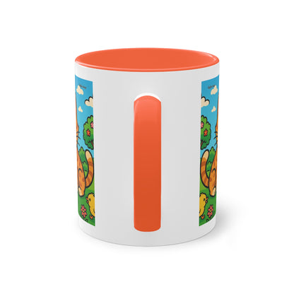 Mug – “Cat &amp; Chicks”, Easter/Spring, 325 ml