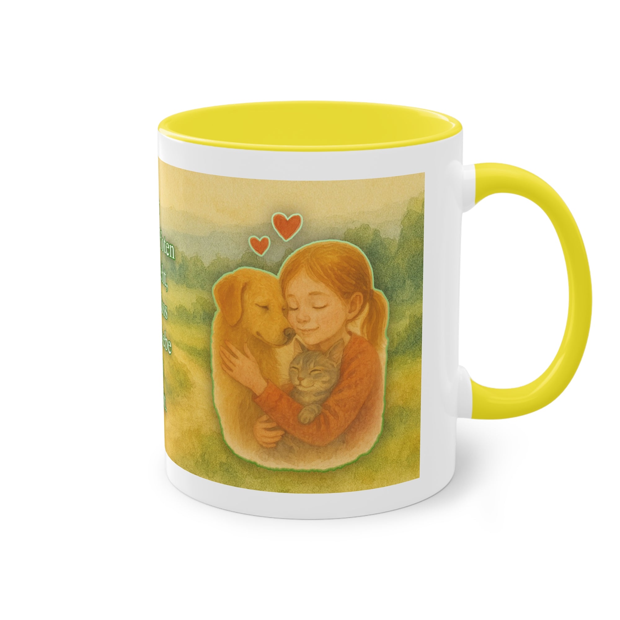 Tasse – „Hund und Mädchen“ im Aquarell-Stil, 325 ml