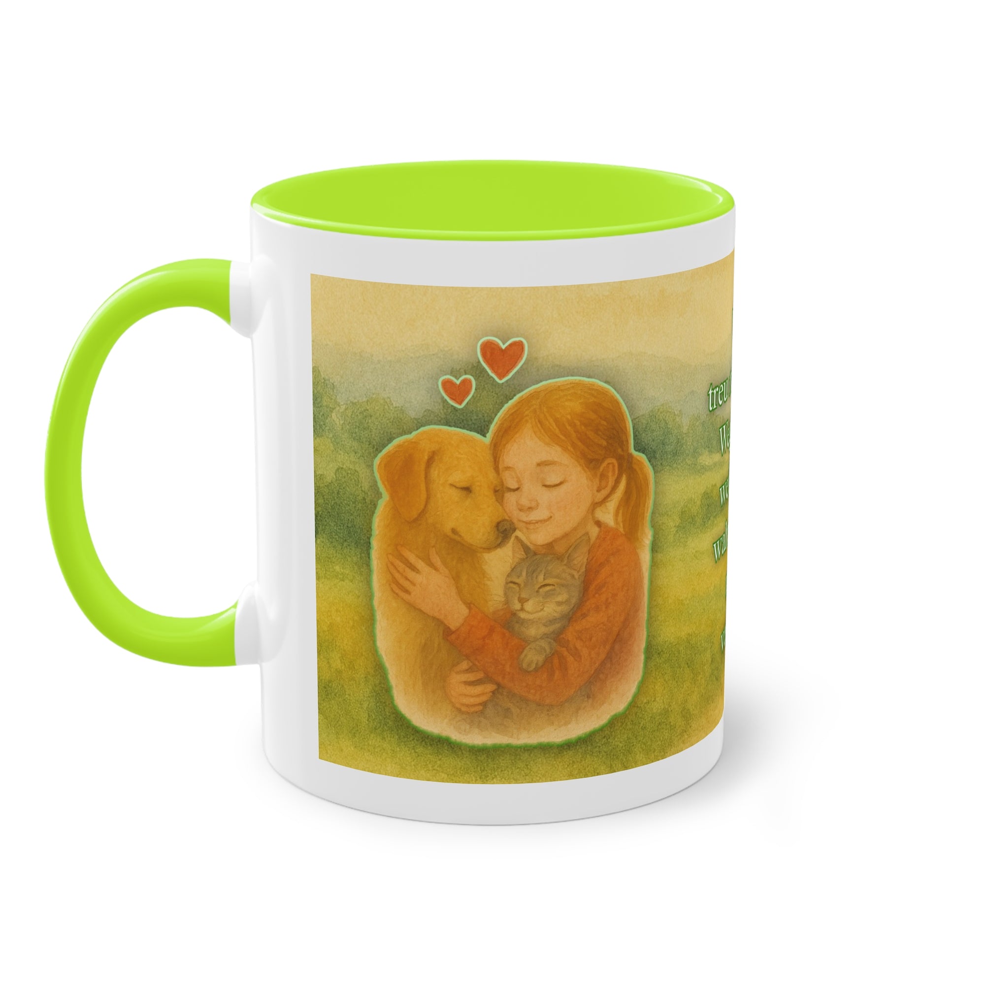 Tasse – „Hund und Mädchen“ im Aquarell-Stil, 325 ml