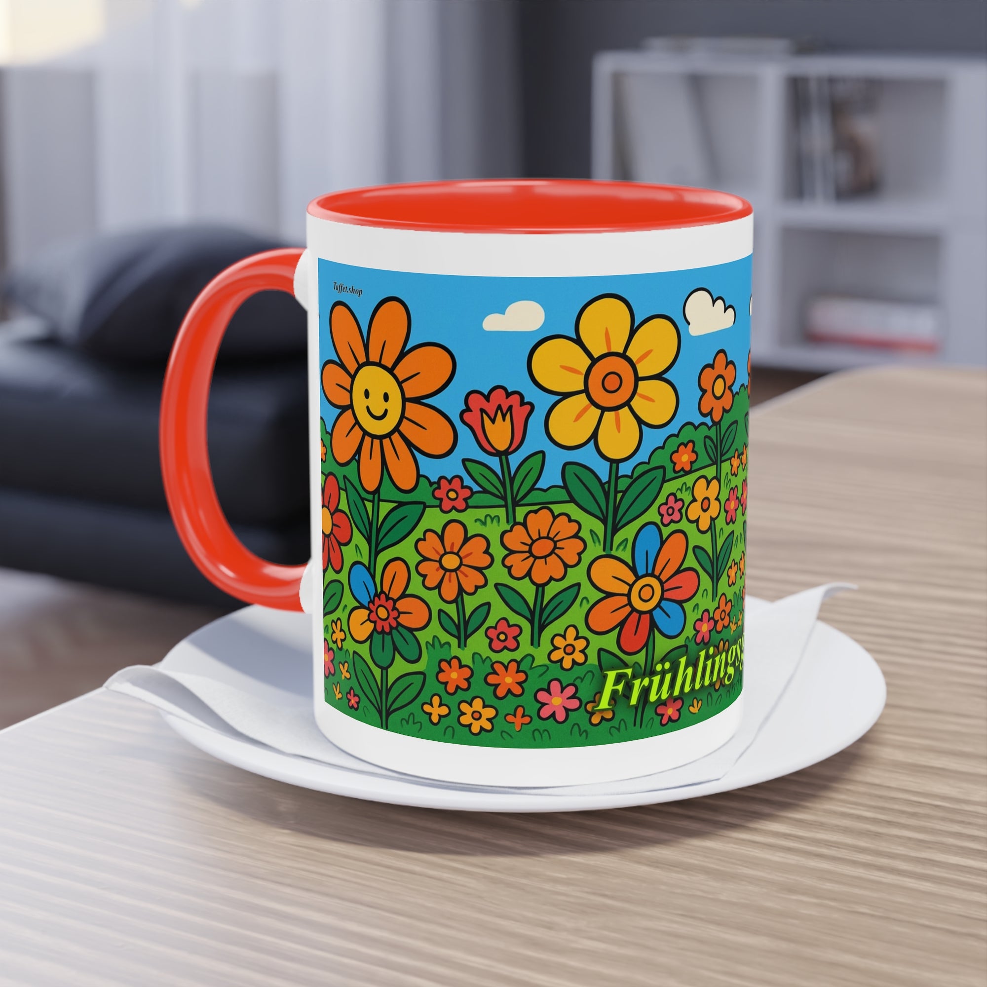 Tasse – „Blumenwiese“, Ostern/Frühling, 325 ml