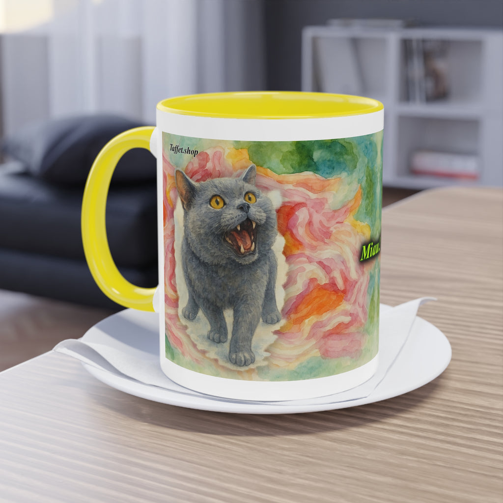 Tasse – Katze BKH/BSH mit Blume im Aquarell-Stil, 325 ml