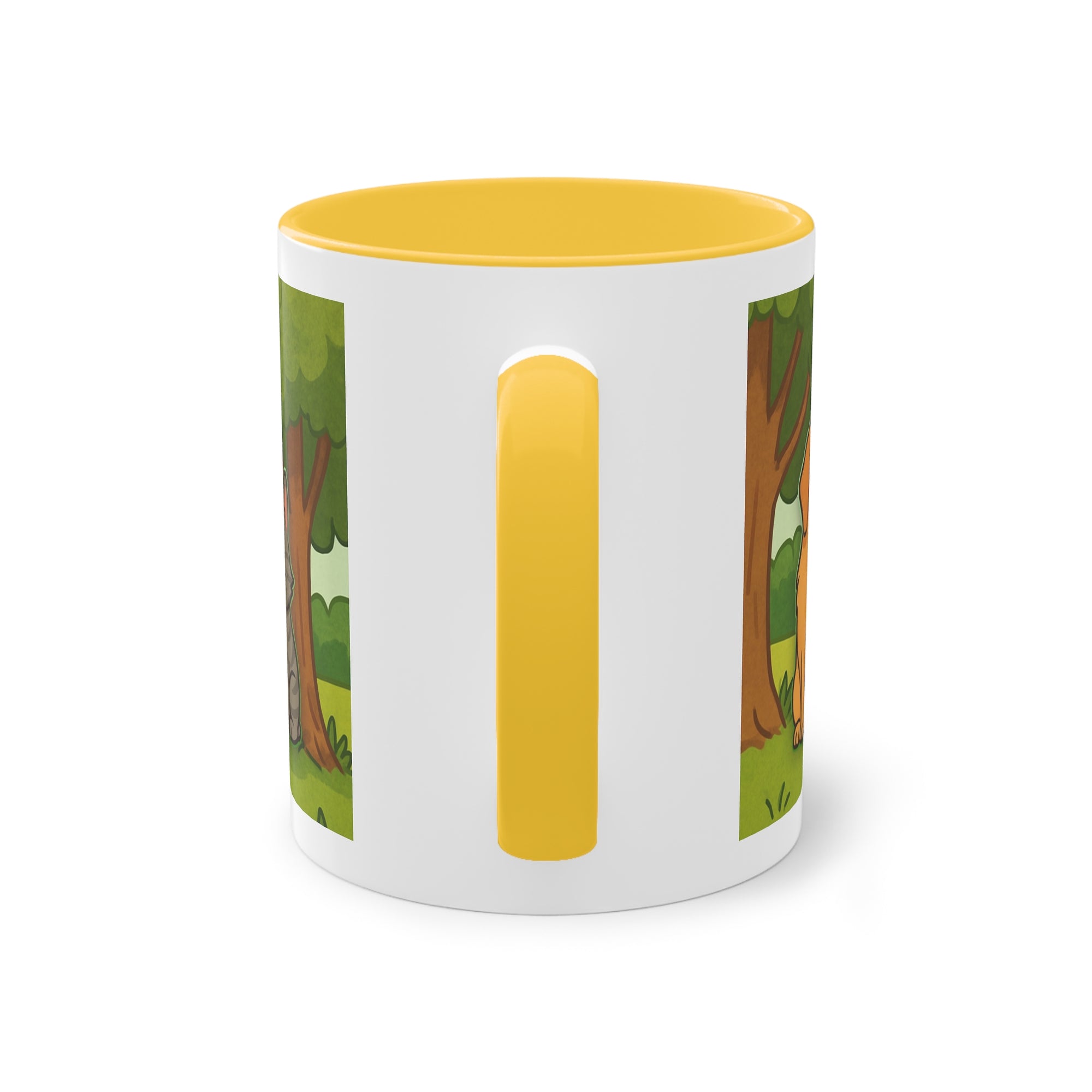 Tasse – „Hund und Katze mit Herzchen“ im Comic-Stil, 325 ml