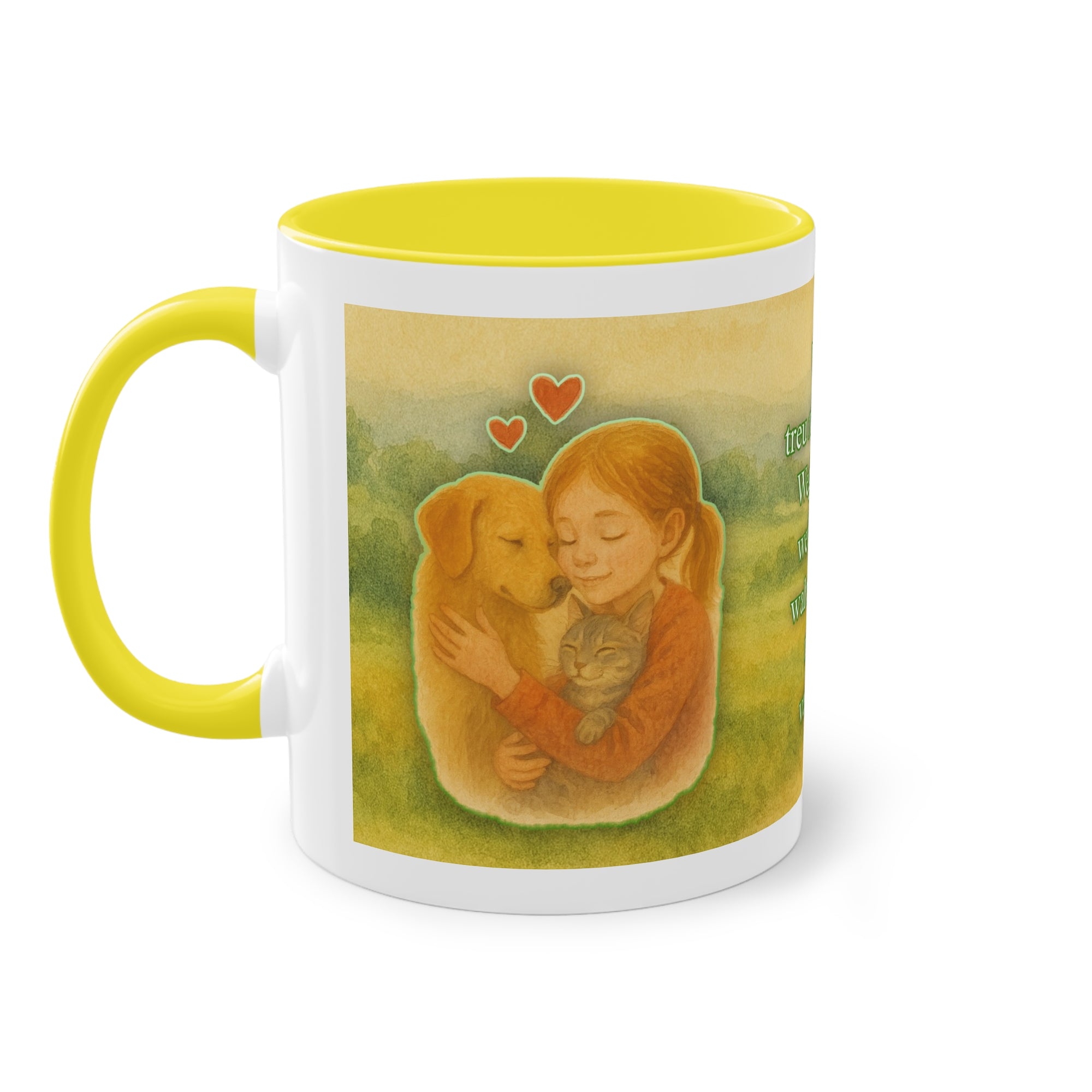 Tasse – „Hund und Mädchen“ im Aquarell-Stil, 325 ml