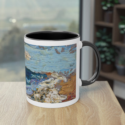 Artist Mug “On The Beach Motif” Reproducing Impasto Oil Painting by Monika Taffet