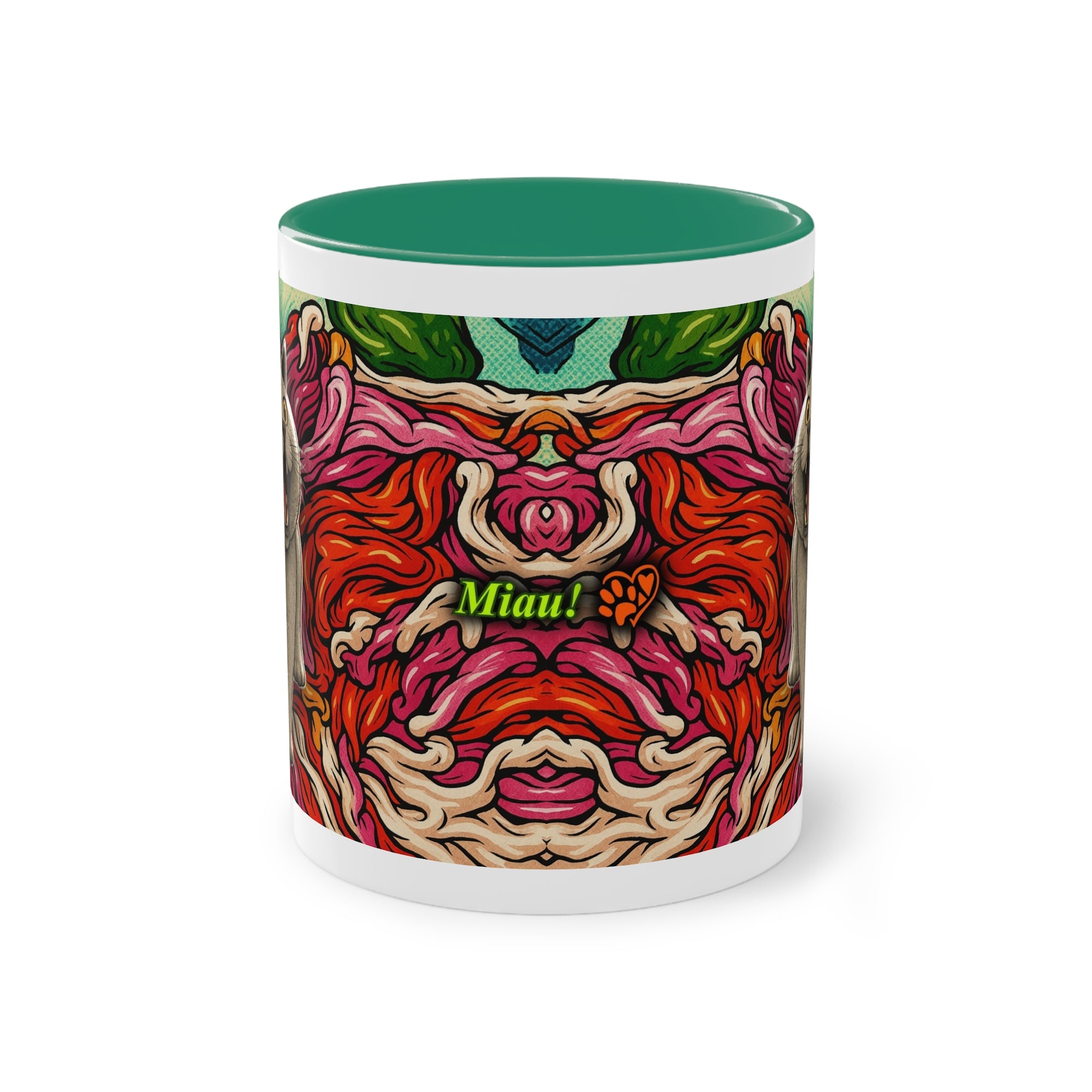 Tasse – Katze BKH/BSH mit Blume im Comic-Stil, 325 ml