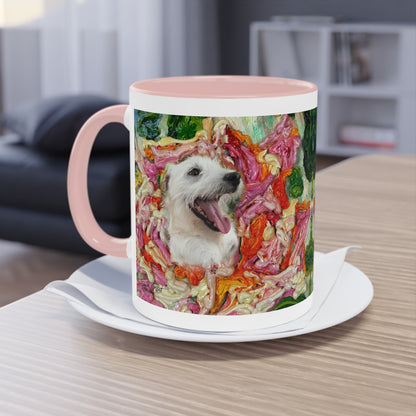 Artist Mug “Parson Jack Russell Terrier Motif (3)” Reproducing Impasto Oil Painting by Monika Taffet