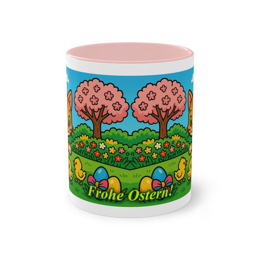 Mug – “Cat &amp; Chicks”, Easter/Spring, 325 ml