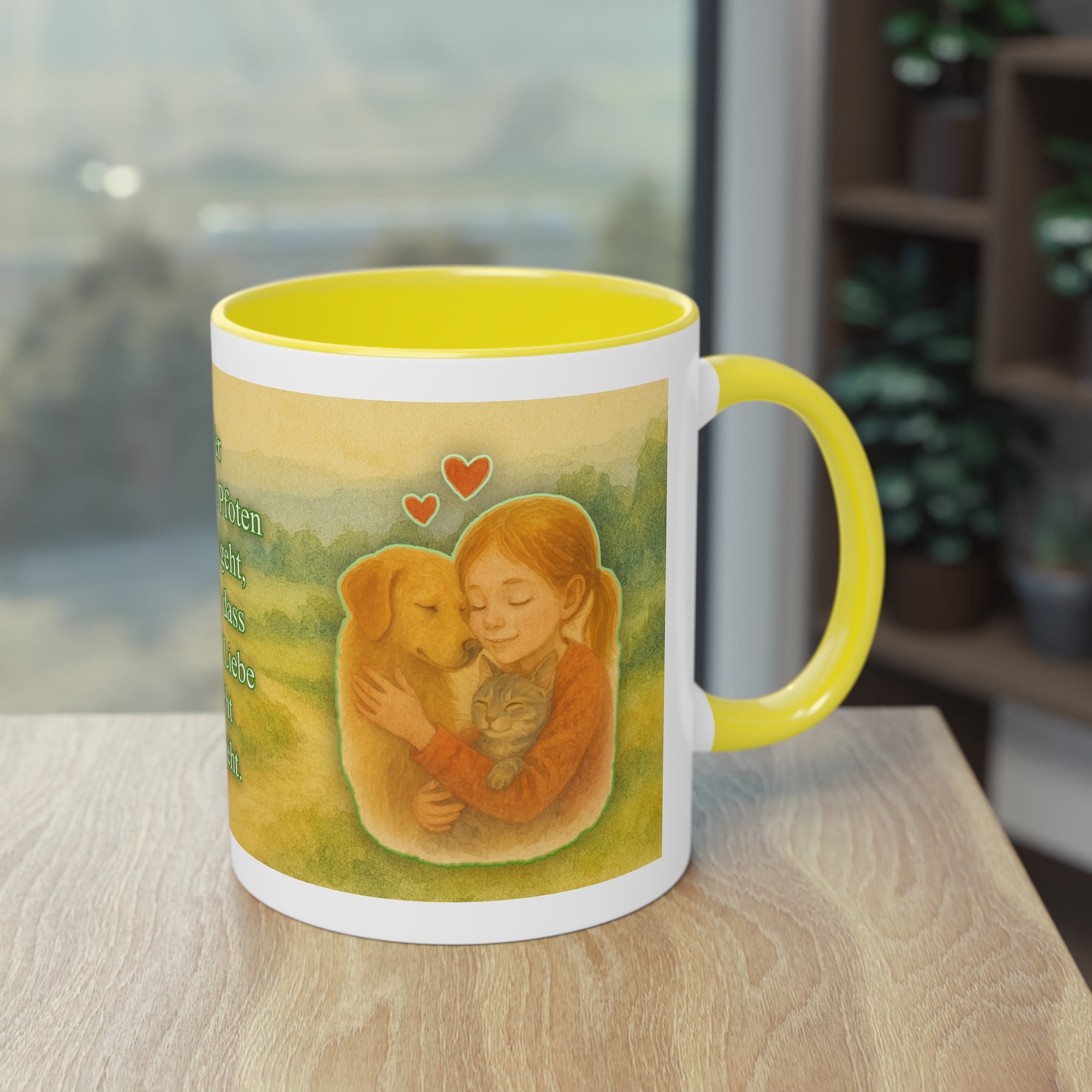 Tasse – „Hund und Mädchen“ im Aquarell-Stil, 325 ml