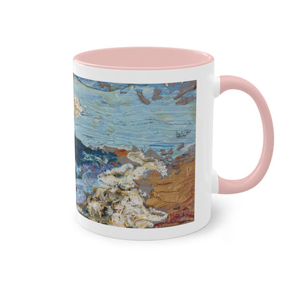 Artist Mug “On The Beach Motif” Reproducing Impasto Oil Painting by Monika Taffet