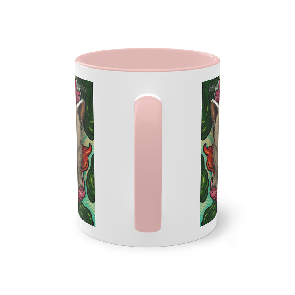Tasse – Katze BKH/BSH mit Blume im Comic-Stil, 325 ml