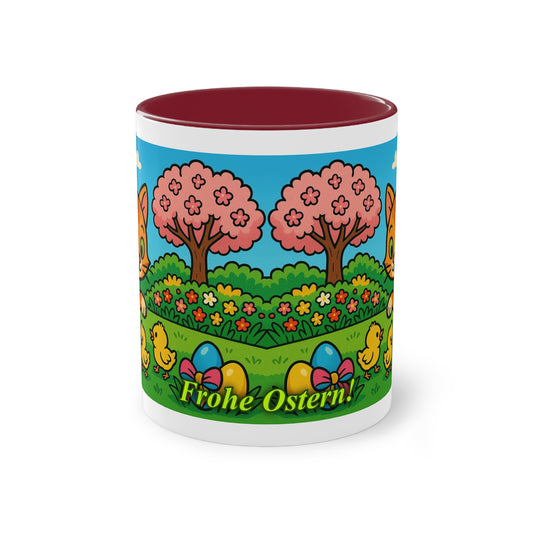 Mug – “Cat &amp; Chicks”, Easter/Spring, 325 ml