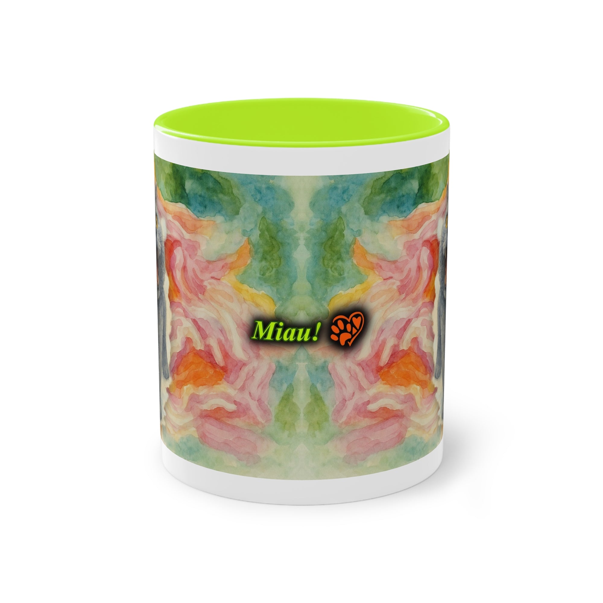 Tasse – Katze BKH/BSH mit Blume im Aquarell-Stil, 325 ml